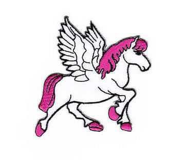 ak04★Pegasus Rosa Pferd Flügel Aufnäher zum aufbügeln Bügelbild Patch 7 x 7,5 cm