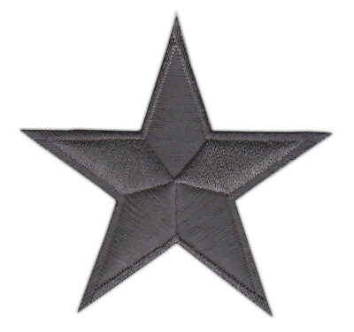an17★Stern Grau Aufnäher zum aufbügeln Bügelbild Applikation Patch Star 9 x 9cm