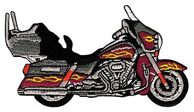 bg31★Motorrad Biker Aufnäher aufbügeln Bügelbild Patch Bügelflicken 11 x 5,8 cm