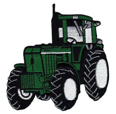 bf79★Traktor Grün Trecker Aufnäher zum aufbügeln Bügelbild Patch 8,5 x 9,0 cm