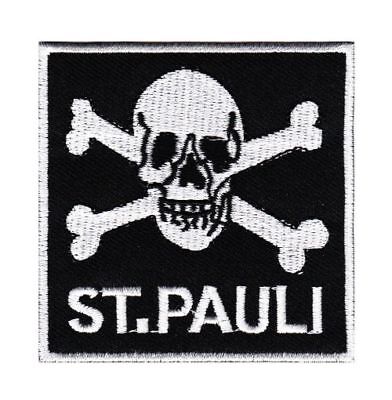 bg30★Totenkopf ST. Pauli Pirat Aufnäher zum aufbügeln Patch Bügelbild 7 x 7 cm