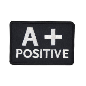 #be23 Blood Group A + Positive Patch Iron-On Application Patch Size 7.5 x 5.0 cm