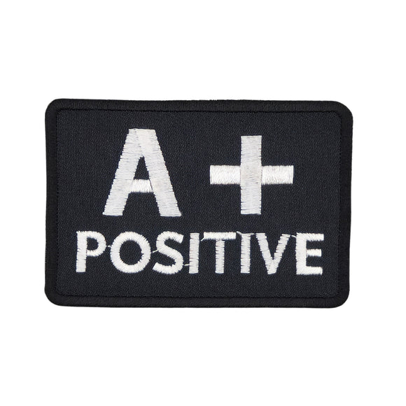 #be23 Blutgruppe A + Positiv Aufnäher Bügelbild Applikation Patch Größe 7,5 x 5,0 cm