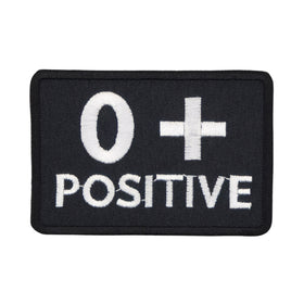 #be26 Blood Group 0 + Positive Zero Patch Iron-On Application Patch Size 7.5 x 5.0 cm