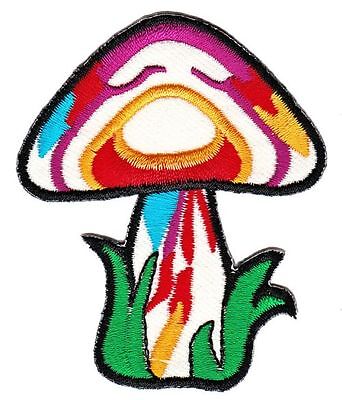 as76★Pilz Bunt Aufnäher zum aufbügeln Bügelbild Applikation Patch 5,7 x 7,0 cm