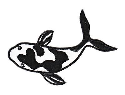 bf30★Koi Karpfen Fisch Aufnäher Bügelbild Applikation Flicken Patch 9,3 x 5,0 cm