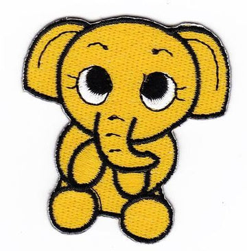am09★Elefant Aufnäher aufbügeln Bügelbild Patch Applikation Flicken 5,8 x 6,1 cm
