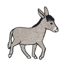 #aa93 Esel Grau Aufnäher Bügelbild Applikation Patch Größe 7,8 x 8,5 cm-1