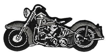 am89★Motorrad Grau Bobber Aufnäher Bügelbild Applikation Flicken Patch 9 x 4,5cm