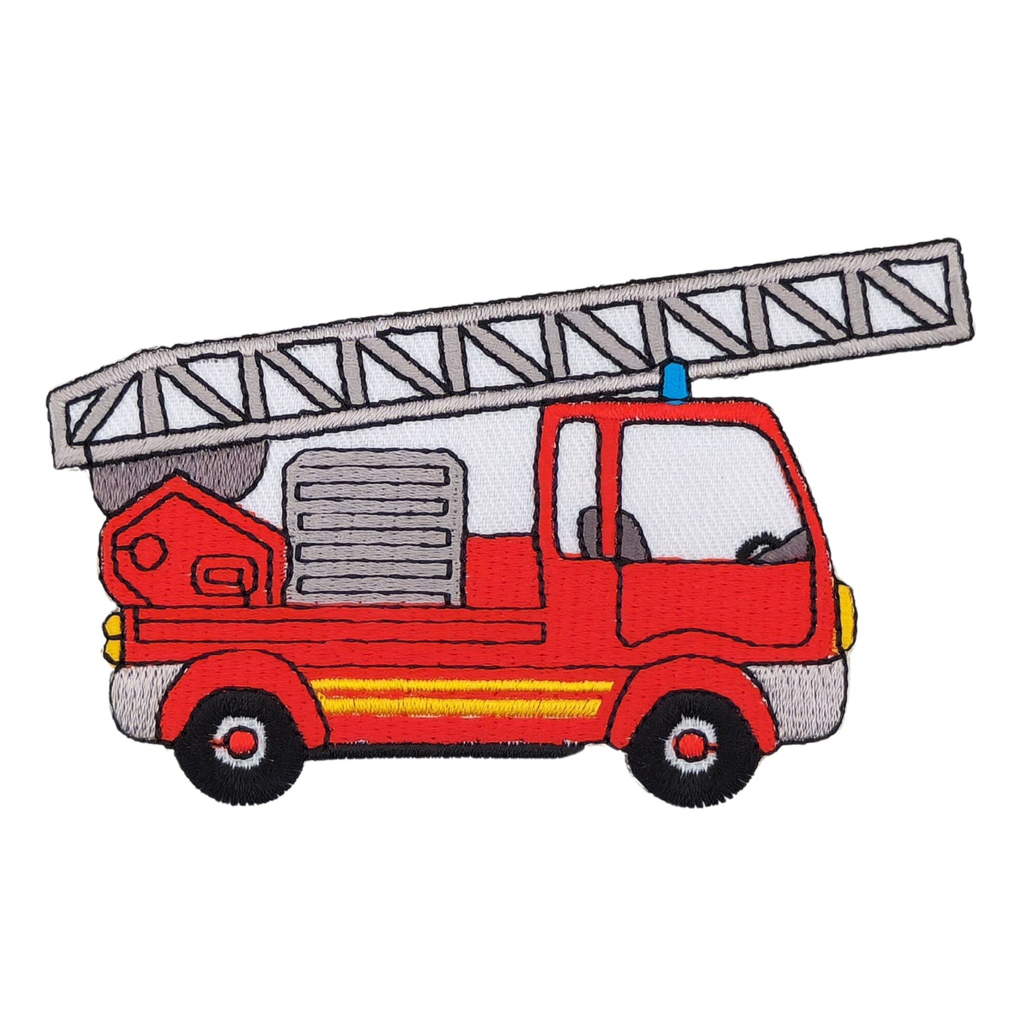 #ae90 Fire Engine Ladder Truck Red Sew-On Applique Iron-On Patch Size 10.2 x 6.6 cm