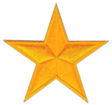bc18★Stern Dunkelgelb Aufnäher zum aufbügeln Bügelbild Patch Flicken 8,8 x 8,8cm