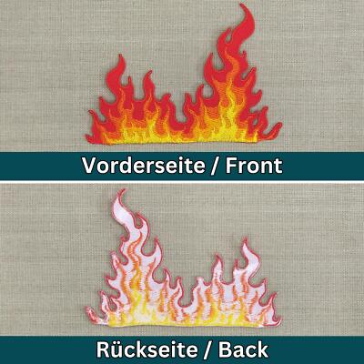 as64★Feuer Ring Flamme Aufnäher aufbügeln Bügelbild Patch Flicken 10,6 x 7,5 cm