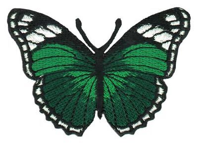 au25★Schmetterling Grün Aufnäher aufbügeln Bügelbild Patch Flicken★7,5 x 5,5 cm