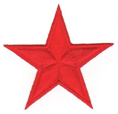 au93★Stern Aufnäher zum aufbügeln Bügelbild Bügelflicken Patch Rot 8,5 x 8,5 cm