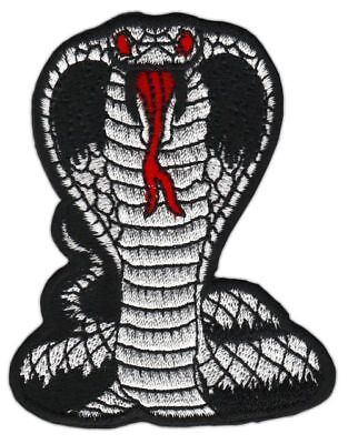an45★Kobra Schlange Cobra Aufnäher zum aufbügeln Patch Bügelbild Neu 6,4 x 8 cm