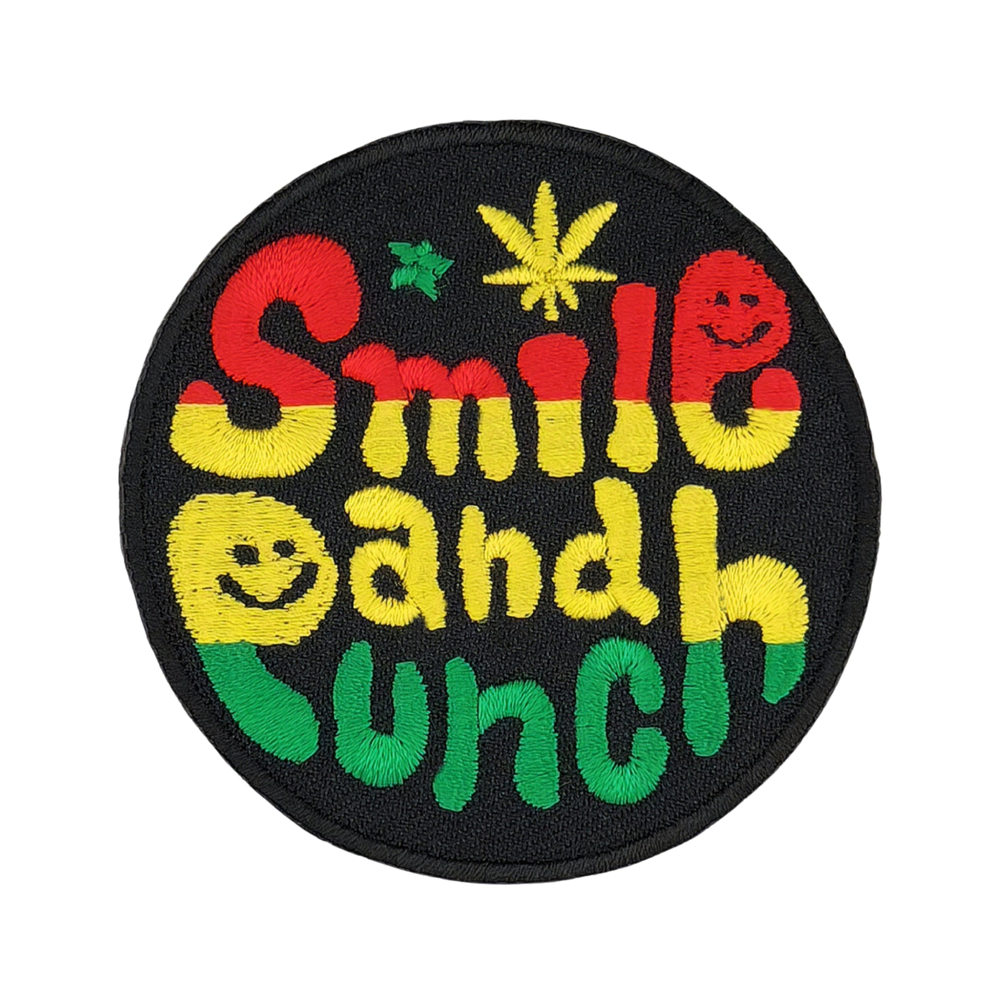 #ab77 Smile And Punch Reggae Iron-On Patch Application Patch Size 6.0 x 6.0 cm