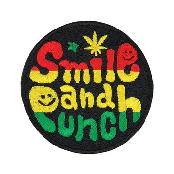 #ab77 Smile And Punch Reggae Aufnäher Bügelbild Applikation Patch Größe 6,0 x 6,0 cm