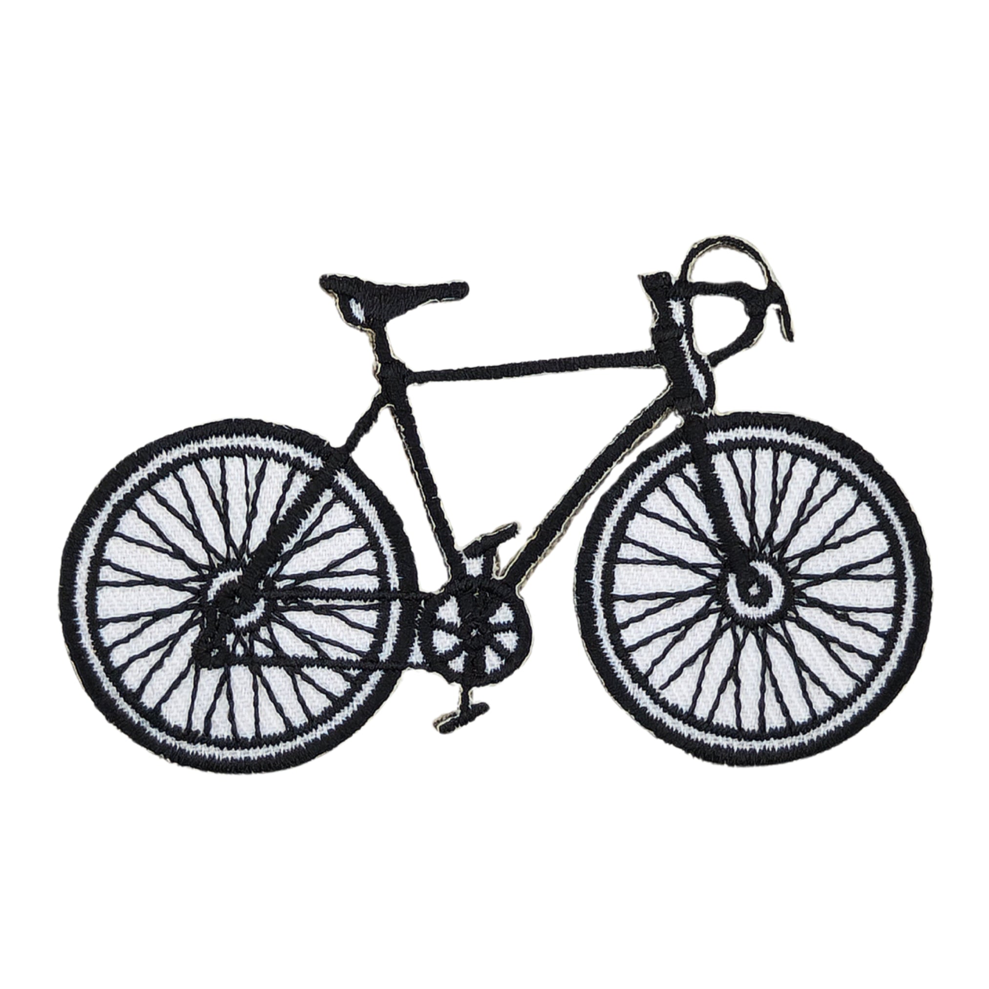 #ad65 Fahrrad Rennrad Schwarz Sport Aufnäher Patch Applikation Bügelbild Größe 8,5 x 5,2 cm