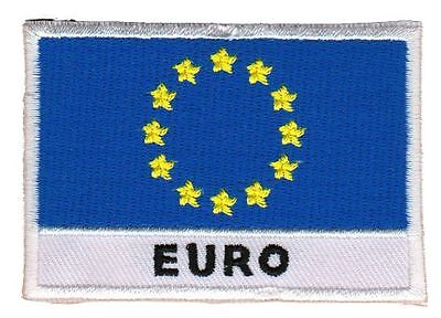 bb72★Flagge EU Euro Europa Aufnäher zum aufbügeln Bügelbild Patch Neu 7 x 4,8 cm