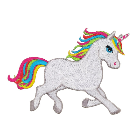 #bk91 Einhorn Pferd Regenbogen Aufnäher Bügelbild Applikation Patch Größe 10,2 x 7,3 cm