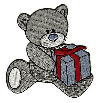 be54★Teddy Bär Aufnäher zum aufbügeln Applikation Bügelbild Patch 7,0 x 7,7 cm