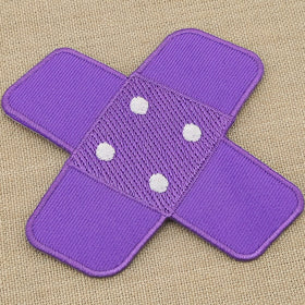 #ah95 Plaster Purple Trouser Plaster Patch Iron-On Application Patch Size 7.5 x 7.0 cm - 0