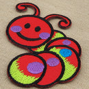 #aa56 Baby Raupe Rot Wurm Aufnäher Bügelbild Applikation Patch Größe 7,0 x 6,7 cm-3