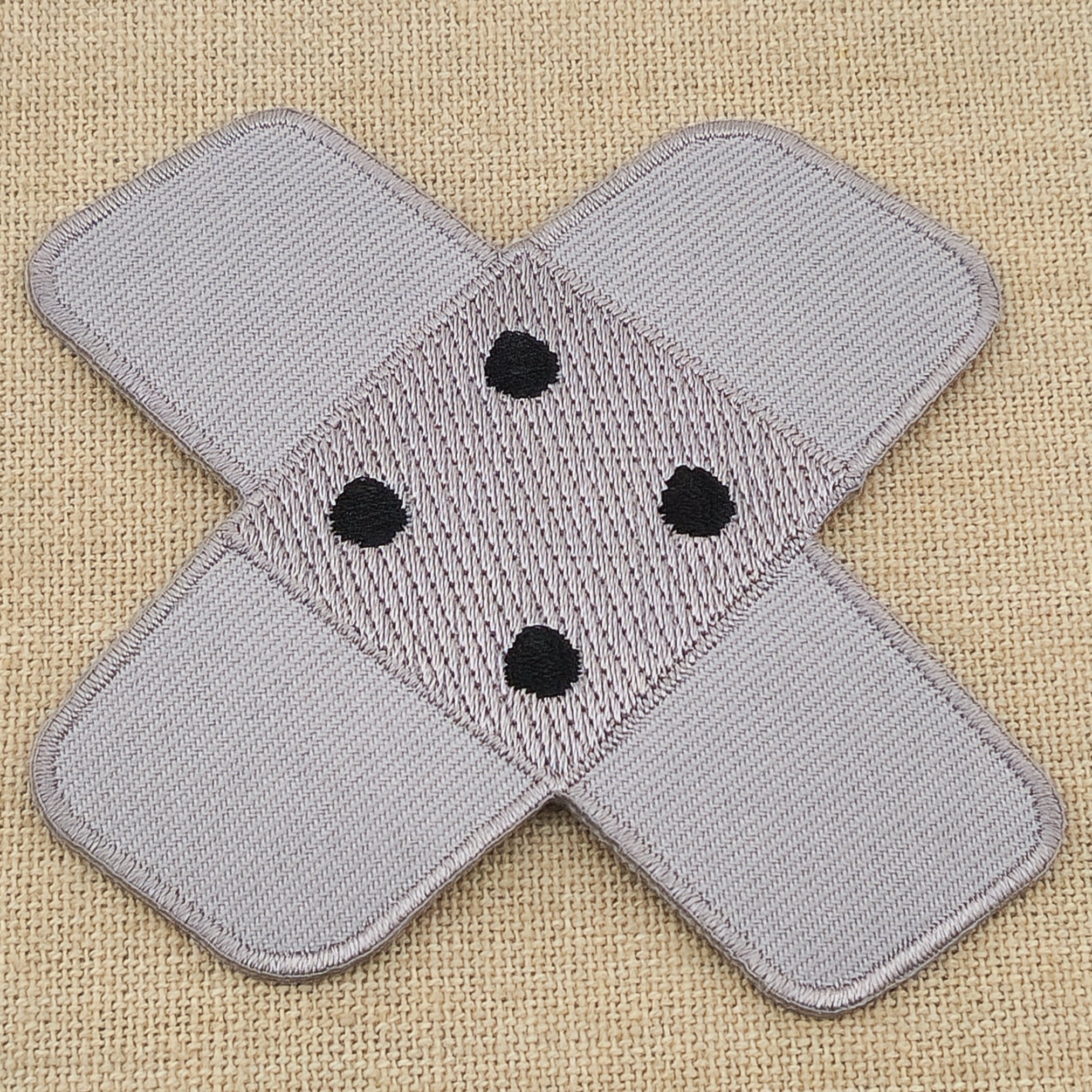 #ah97 Plaster Grey Trouser Plaster Patch Iron-On Application Patch Size 7.5 x 7.0 cm