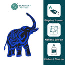 #aa35 Elefant Blau Aufnäher Bügelbild Applikation Patch Größe 10,0 x 12,3 cm-2