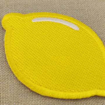 #aa68 Zitrone Gelb Aufnäher Bügelbild Patch Applikation Größe 7,0 x 4,7 cm - 0
