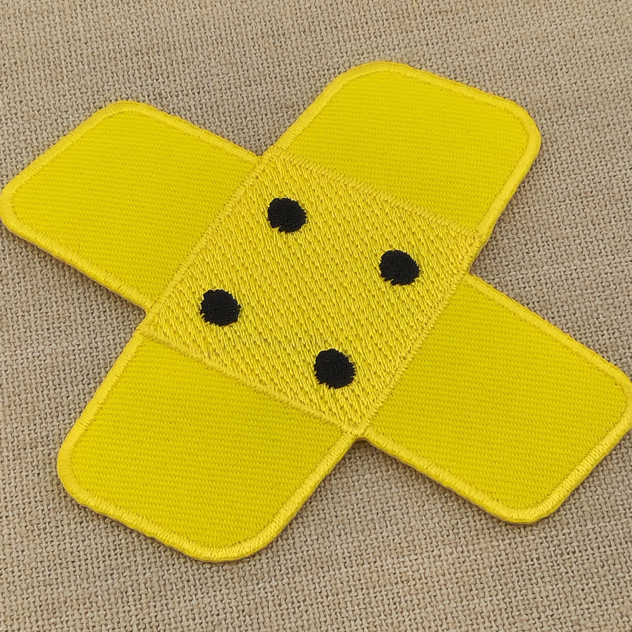 #ah92 Plaster Yellow Trouser Plaster Patch Iron-On Application Patch Size 7.5 x 7.0 cm - 0