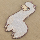 #am47 Lama White Iron-On Patch Application Patch Size 5.0 x 8.1 cm-2
