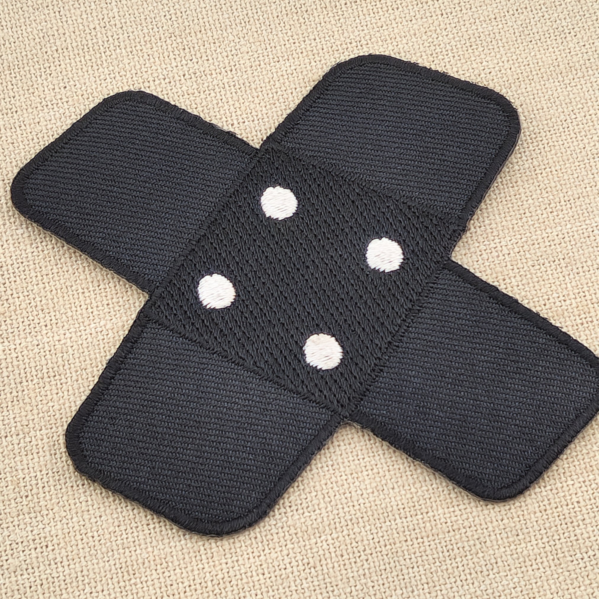 #bg05 Plaster Black Trouser Plaster Patch Iron-On Application Patch Size 7.5 x 7.0 cm