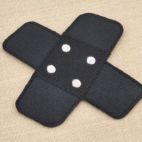 #bg05 Plaster Black Trouser Plaster Patch Iron-On Application Patch Size 7.5 x 7.0 cm - 0