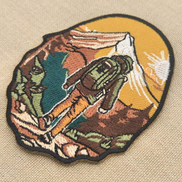as10★Wandern Aufnäher Berge Natur Hiking Outdoor Wald Bügelbild Patch 6,4 x 8 cm - 0
