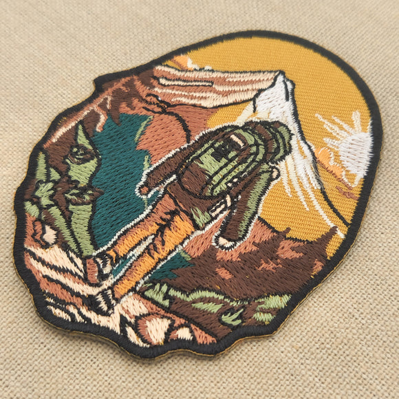 as10★Wandern Aufnäher Berge Natur Hiking Outdoor Wald Bügelbild Patch 6,4 x 8 cm