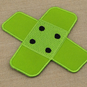 #ah93 Plaster Green Trouser Plaster Patch Iron-On Application Patch Size 7.5 x 7.0 cm - 0