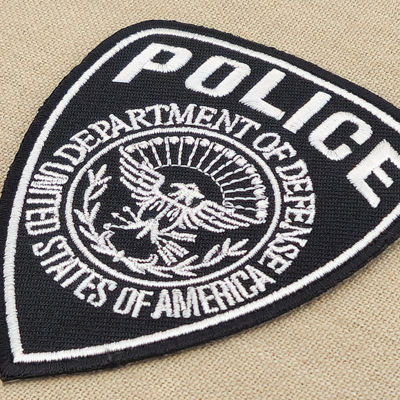 #ac31 Police Abzeichen Security Aufnäher USA Patch Applikation Bügelbild Karneval Fasching Kostüm Größe 7,5 x 9,0 cm