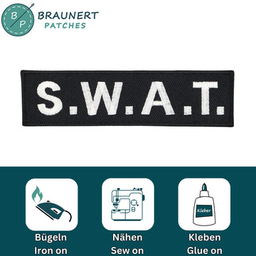 an16★S.W.A.T. Aufnäher Bügel Bild Police SWAT Patch Flicken Kostüm 11,2 x 3,1 cm - 0