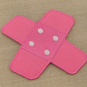 #bg07 Plaster Pink Trouser Plaster Patch Iron-On Application Patch Size 7.5 x 7.0 cm - 0