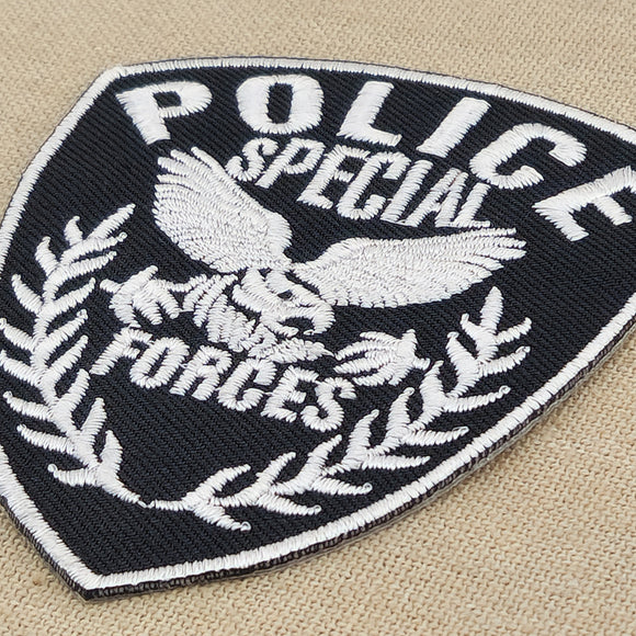 ah63★Police Special Forces Aufnäher Bügelbild Applikation Patch Kostüm 7 x 8 cm