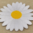 #ae45 Gänseblümchen Blume Blüte Weiß Aufnäher Bügelbild Applikation Patch Größe 6,0 x 6,0 cm-2