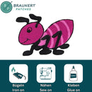 #aa48 Baby Ameise Lila Aufnäher Bügelbild Applikation Patch Größe 5,5 x 4,8 cm-2