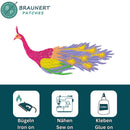 #aa61 Vogel Pfau Fasan Rot Aufnäher Bügelbild Applikation Patch Größe 11,0 x 6,8 cm-2