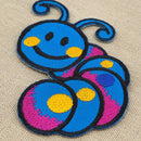 #aa57 Baby Raupe Blau Wurm Aufnäher Bügelbild Applikation Patch Größe 7,0 x 6,7 cm-3