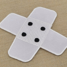 #ah91 Plaster White Trouser Plaster Patch Iron-On Application Patch Size 7.5 x 7.0 cm - 0