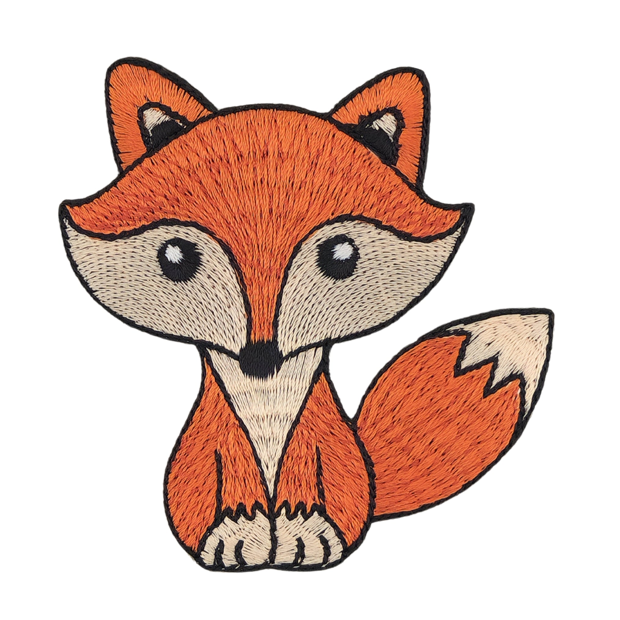 a drawing of a red fox sitting down