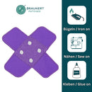 #ah95 Pflaster Lila Hosenpflaster Flicken Aufnäher Bügelbild Applikation Patch Größe 7,3 x 7,3 cm-3