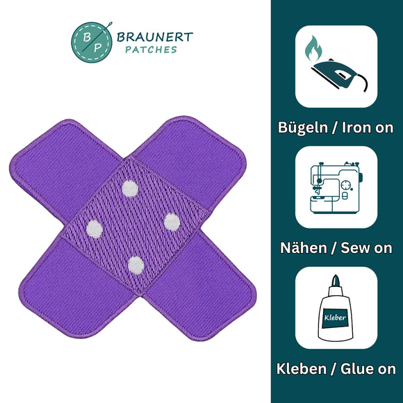 #ah95 Pflaster Lila Hosenpflaster Flicken Aufnäher Bügelbild Applikation Patch Größe 7,3 x 7,3 cm