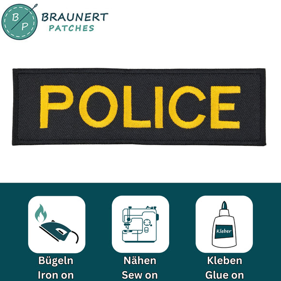 #ac30 Police Badge Security Patch USA Patch Application Iron-On Carnival Costume Size 12.7 x 3.9 cm